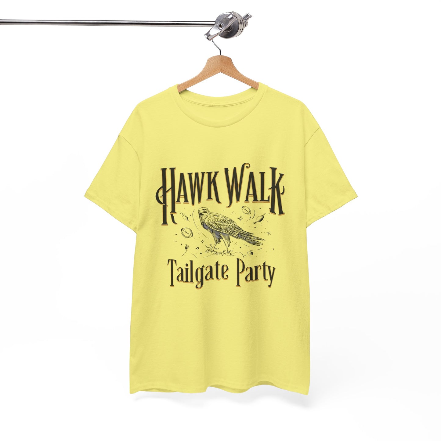 Hawk Walk Tailgate Tee, Unisex Cotton Shirt, Outdoor Event T-Shirt, Festival Wear, Bird Lover Gift, Sports Gathering Apparel