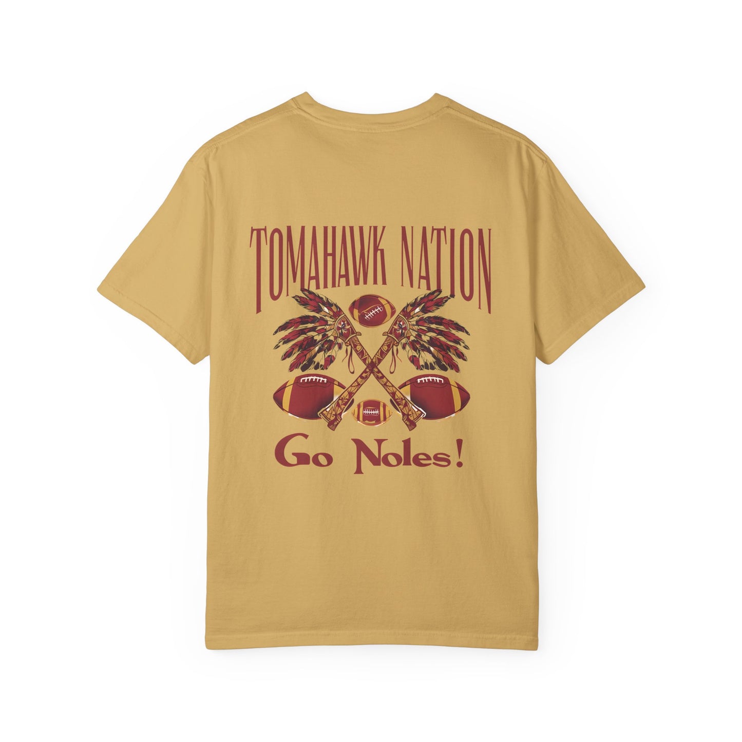 Tomahawk Nation T-Shirt, Unisex College Football Tees, Garment-Dyed Fan Apparel, Go Noles Spirit Wear, Game Day Outfit
