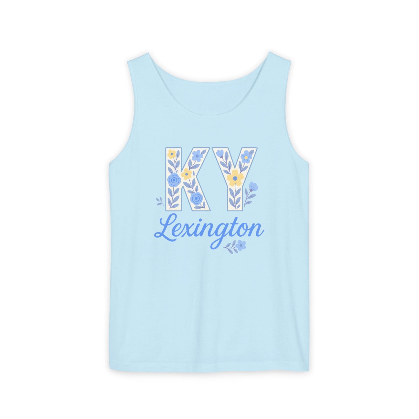 Kentucky Floral Letter Tank Top, Summer Tank, Cute Souvenir, Unisex Summer Apparel, Gift for Her, Comfort Colors, Graduation Gift