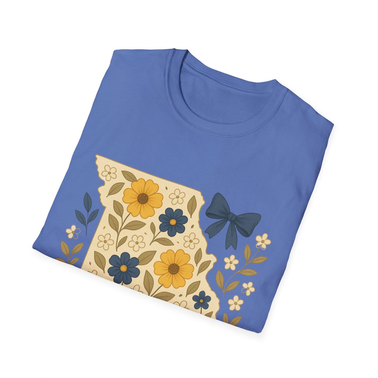 Missouri Floral Unisex T-Shirt, Softstyle Tee, Gift for Her, Spring Fashion, Casual Wear, Personalized Shirt, Eco-Friendly Apparel
