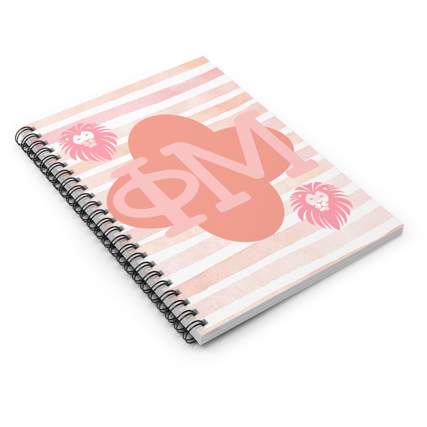 Spiral Notebook - Phi Mu Lion Design