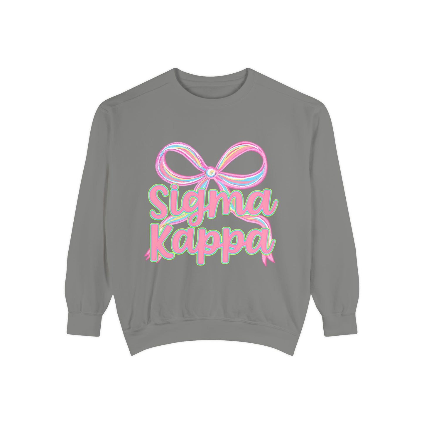 SigmaKappa Garment-Dyed Sweatshirt, Sorority Sweatshirt, College Apparel, Gift for Sorority Sisters, Cute Casual Wear