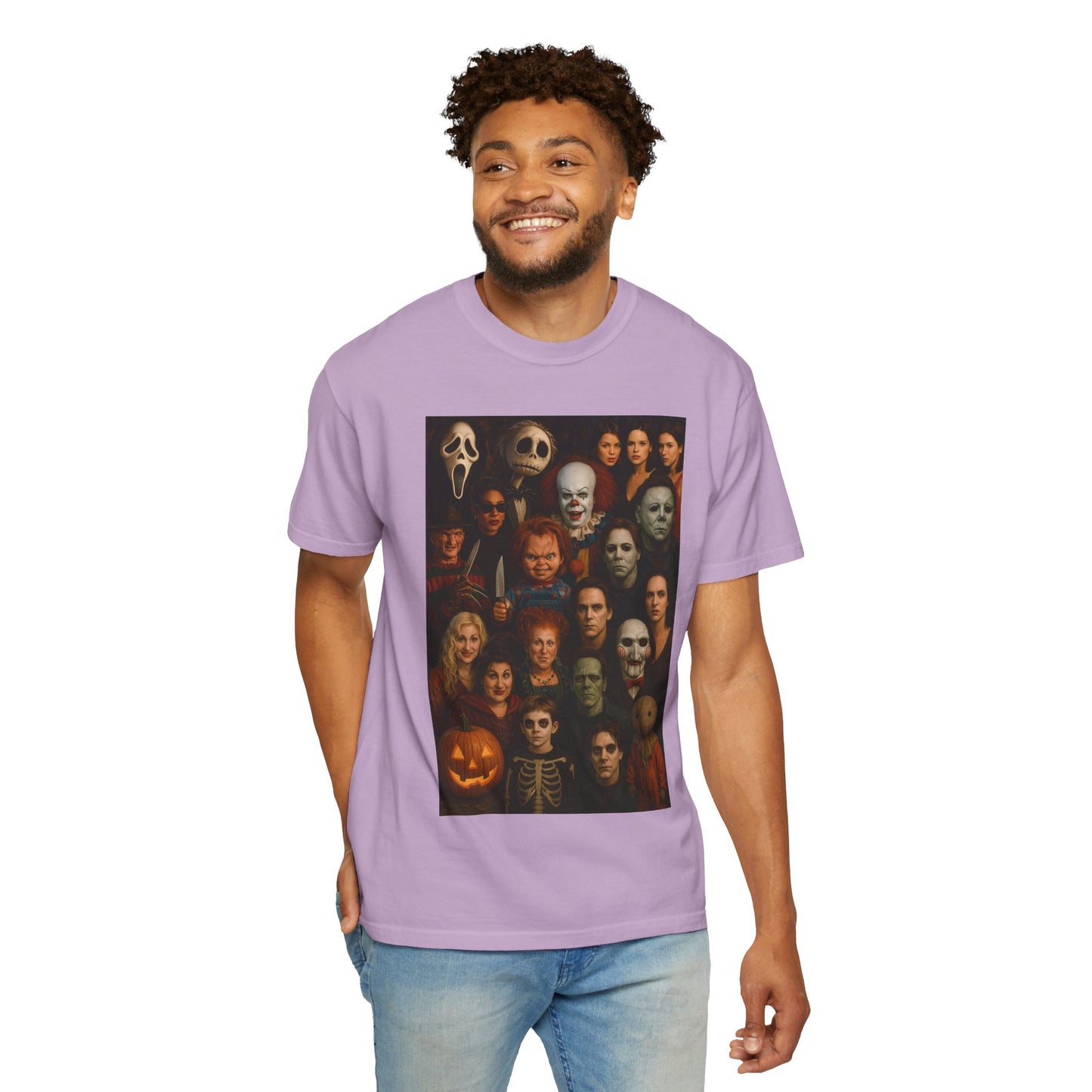 Spooky Halloween T-Shirt | Unisex Garment-Dyed Tee Featuring Iconic Horror Movie Characters, Perfect for Halloween Parties, Horror [...]