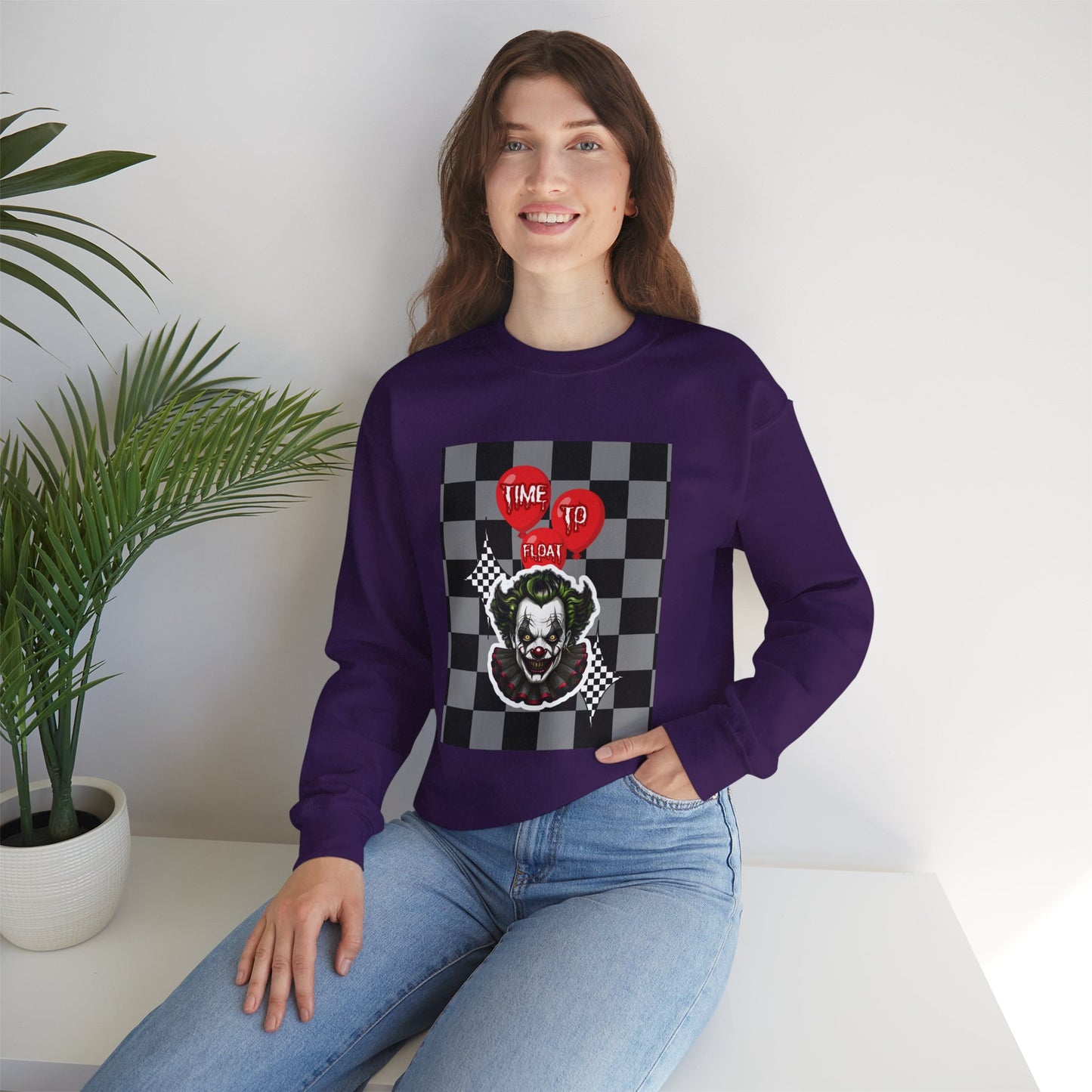 Horror Fan Crewneck Sweatshirt - Time To Float, Love It Or Leave It