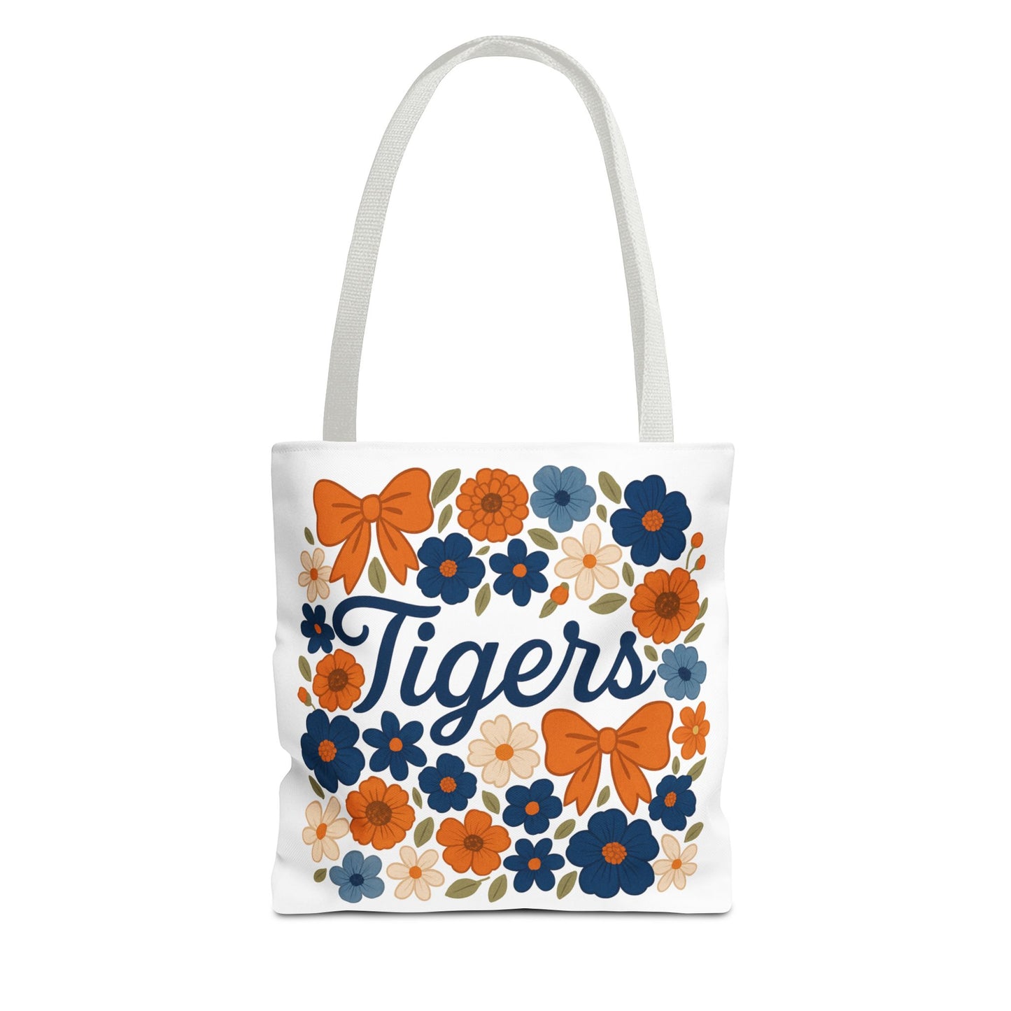 Floral Tiger Tote Bag, Cute Shopping Bag, Reusable Grocery Tote, Gift for Students, Eco-friendly Handbag, Graduation Gift, Alumni Gift