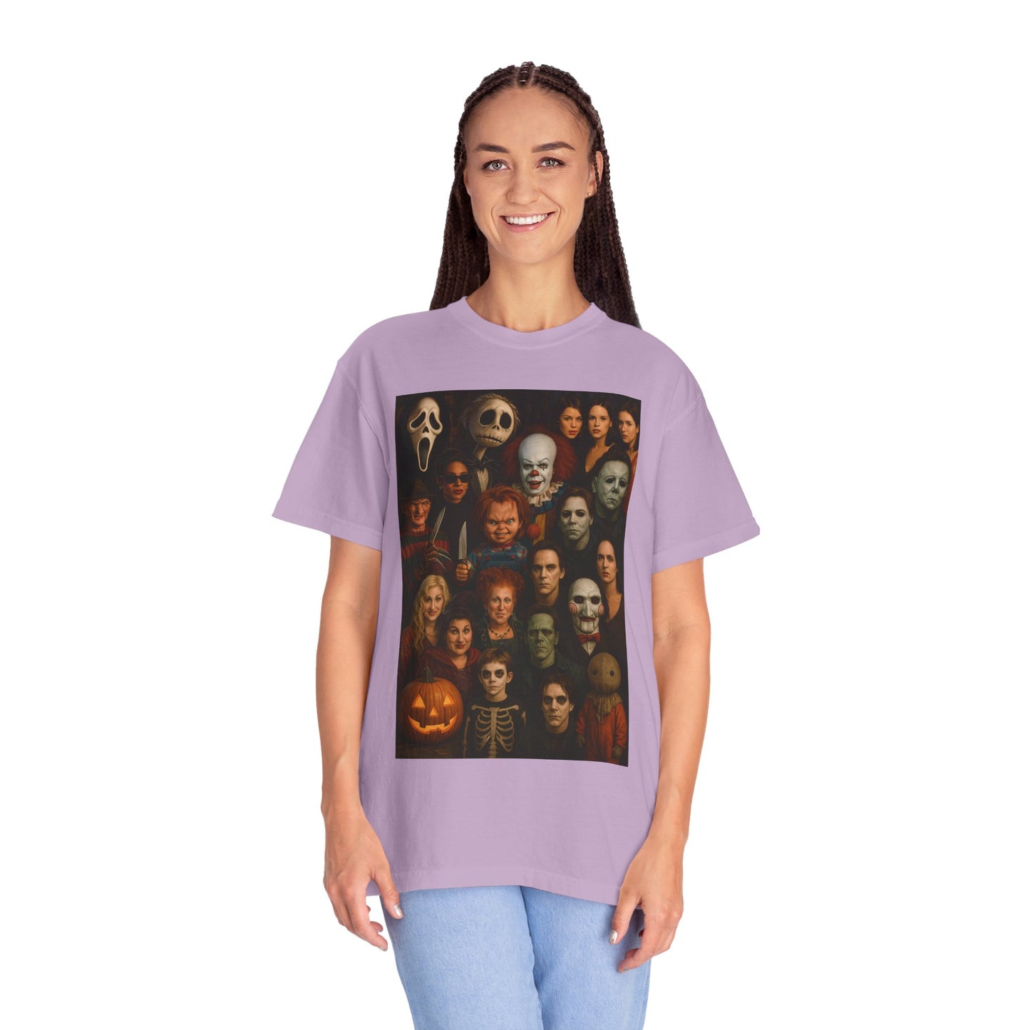 Spooky Halloween T-Shirt | Unisex Garment-Dyed Tee Featuring Iconic Horror Movie Characters, Perfect for Halloween Parties, Horror [...]