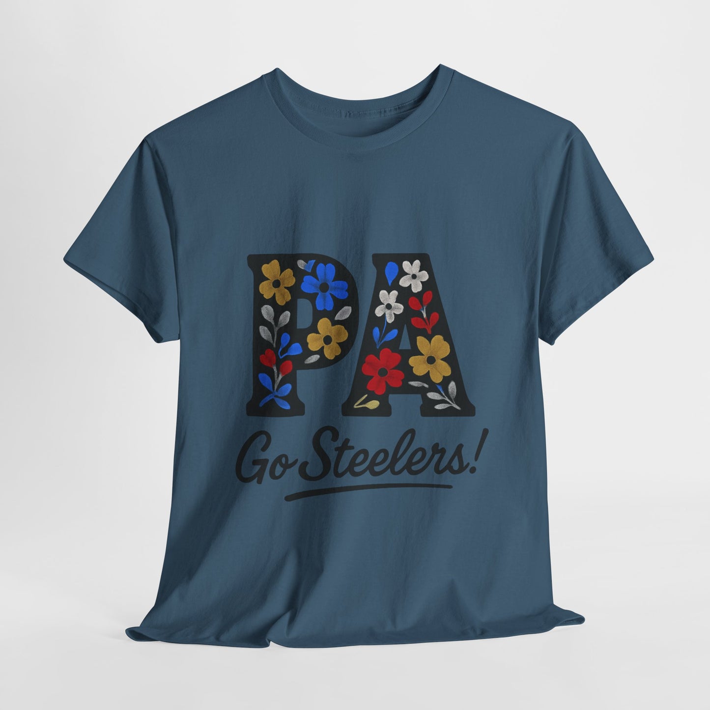 Sports Fan Tee - Floral PA Go Steelers Unisex Heavy Cotton Tee