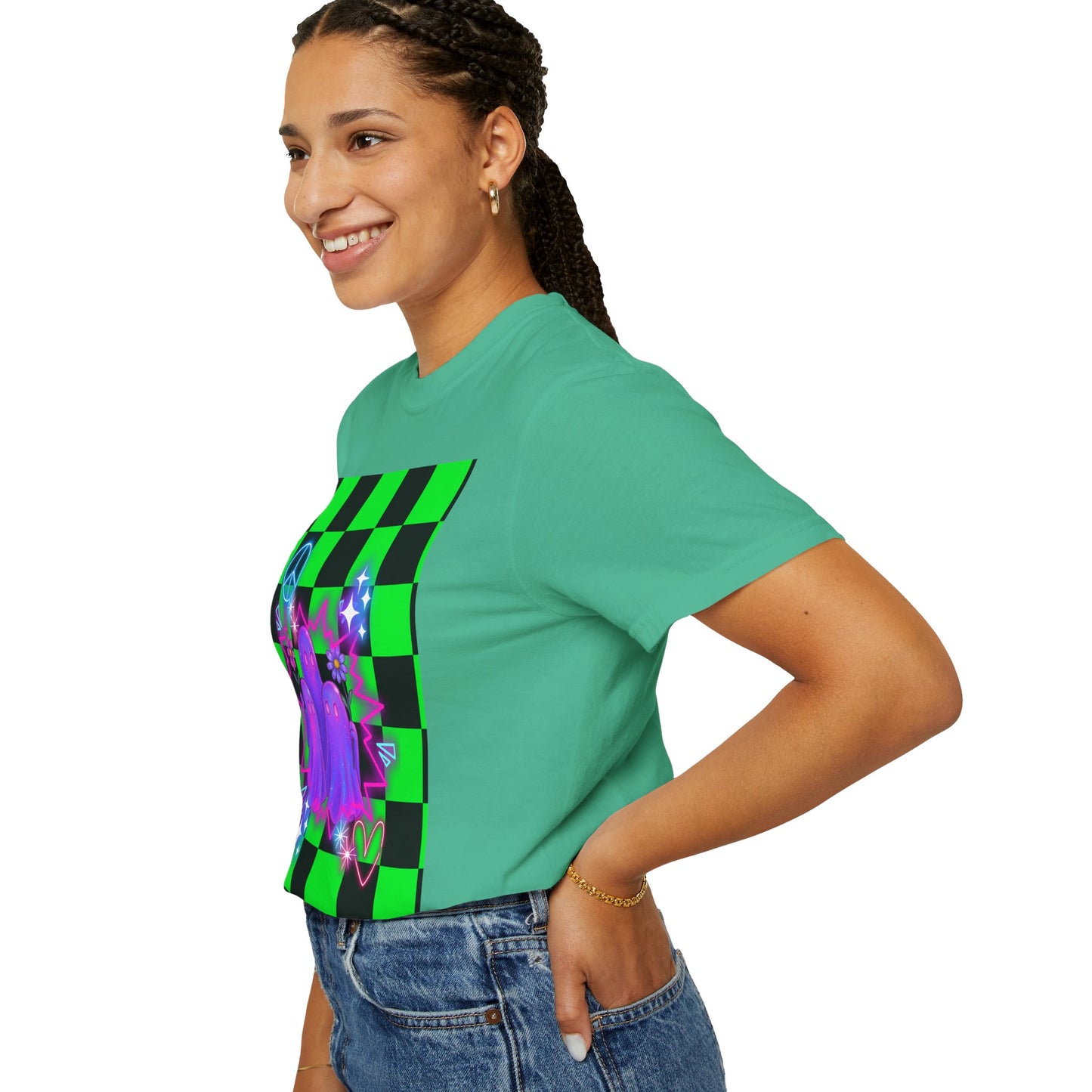 Vibrant Ghost Graphic Tee, Unisex T-shirt, Retro Vibe Shirt, Perfect for Halloween, Party Wear, Casual Style, Unique Gift