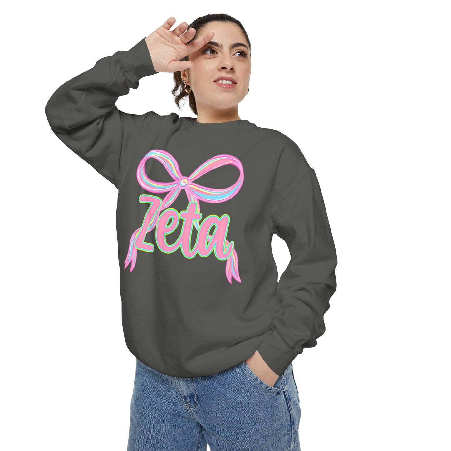 Zeta Graphic Sweatshirt, Cozy Fashion, Gift for Sorority Sisters, Cute Casual Wear, College Apparel, Unisex Outfit