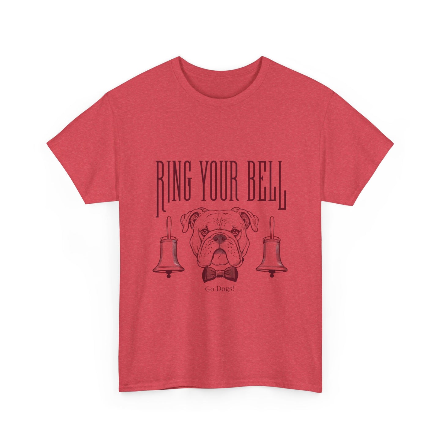 Dog Lover's Unisex Heavy Cotton Tee | 'Ring Your Bell' Shirt, Bulldog Tee, Pet Owner Gift, Funny Dog Apparel, Casual Wear
