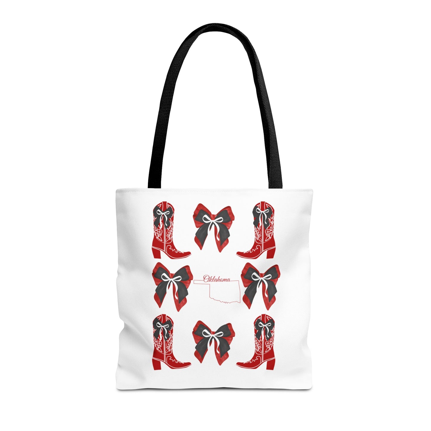 Tote Bag - Oklahoma Game Day Coquette Bow Design Fan Gift