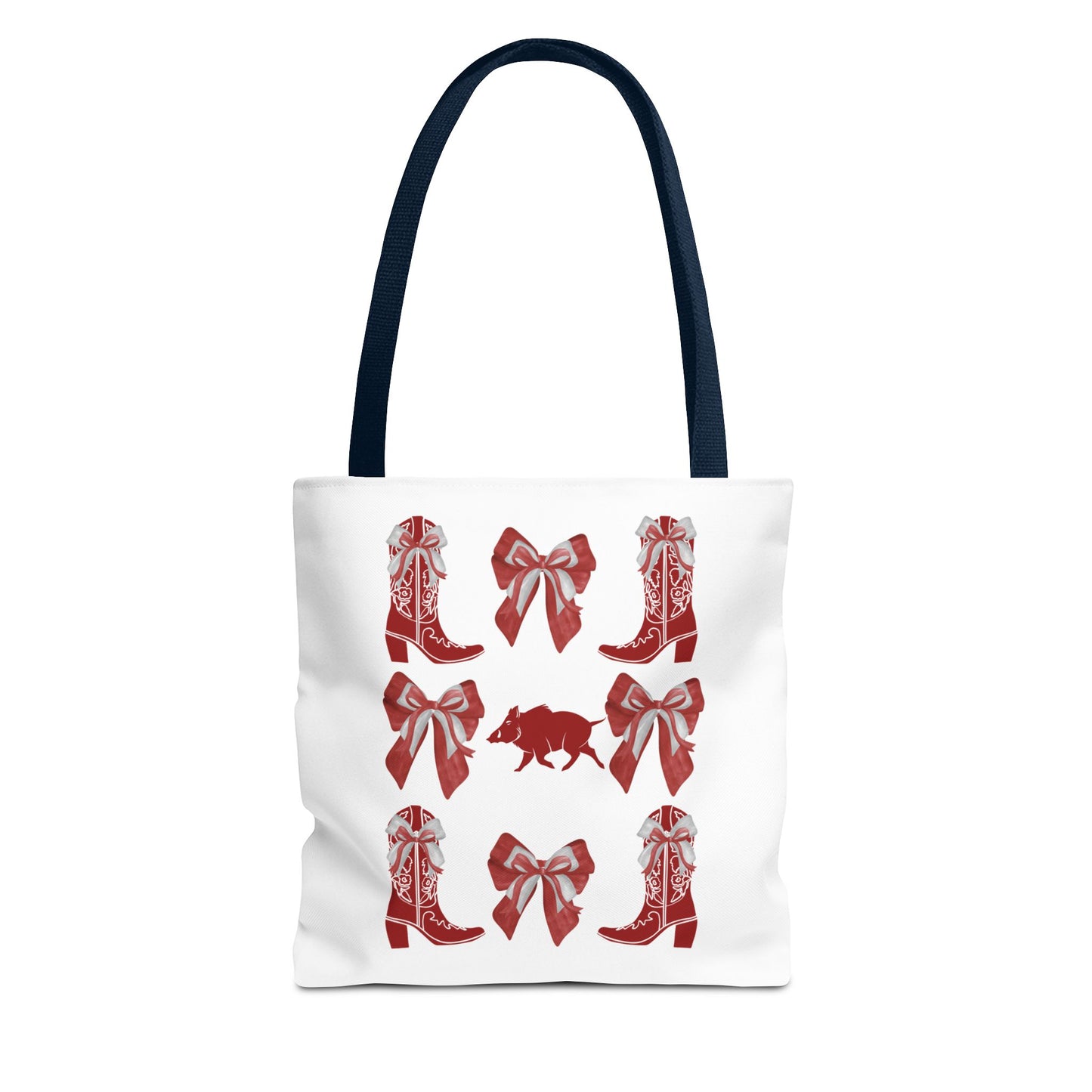 Arkansas Coquette Bow Chic Tote Bag - Stylish Carryall for Cowgirls, Woo Pig Gifts, AR Razorback Fan Gift, Arkansas Game Day Tote, Graduation Gift, Arkansas Alumni