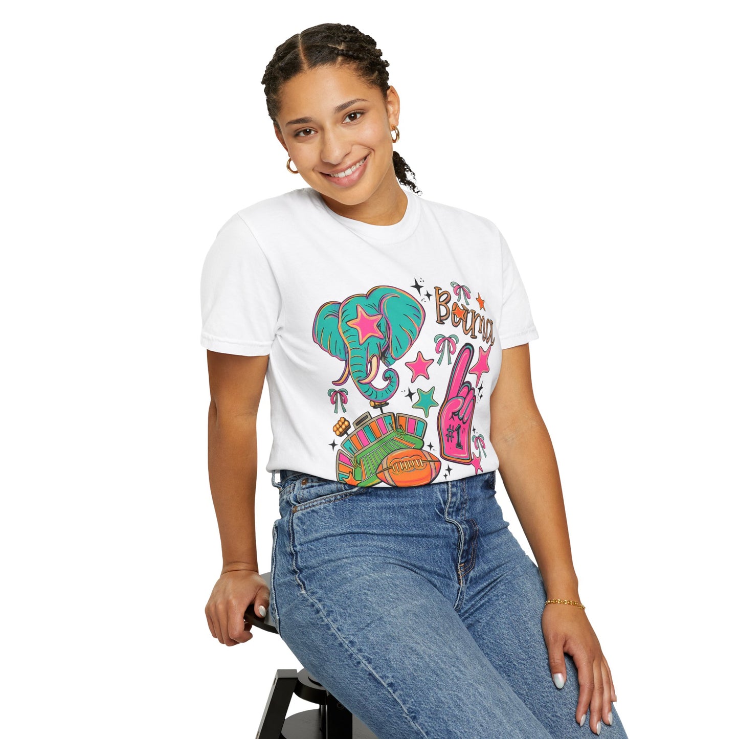 Preppy Neon Elephant Fan T-Shirt