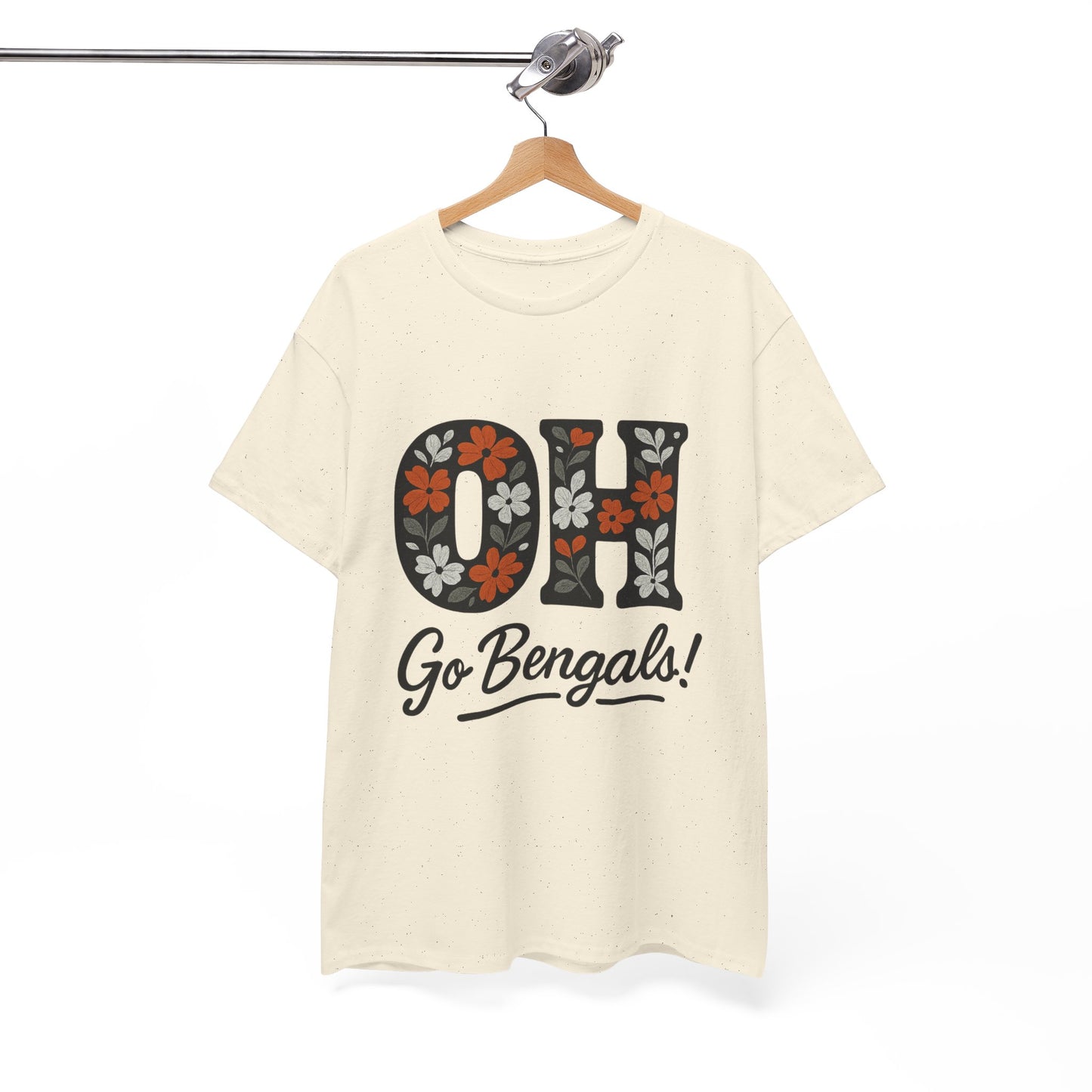 Bengals Floral Tee - Unisex Heavy Cotton