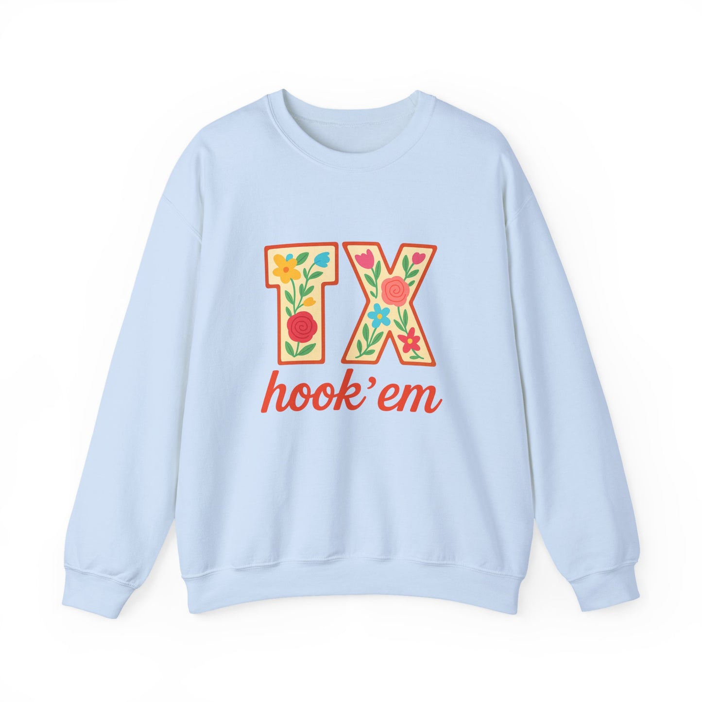TX Hook'em Unisex Crewneck Sweatshirt | Cozy Texas Pride Apparel, Perfect for Game Day, Casual Outfits, Gifting