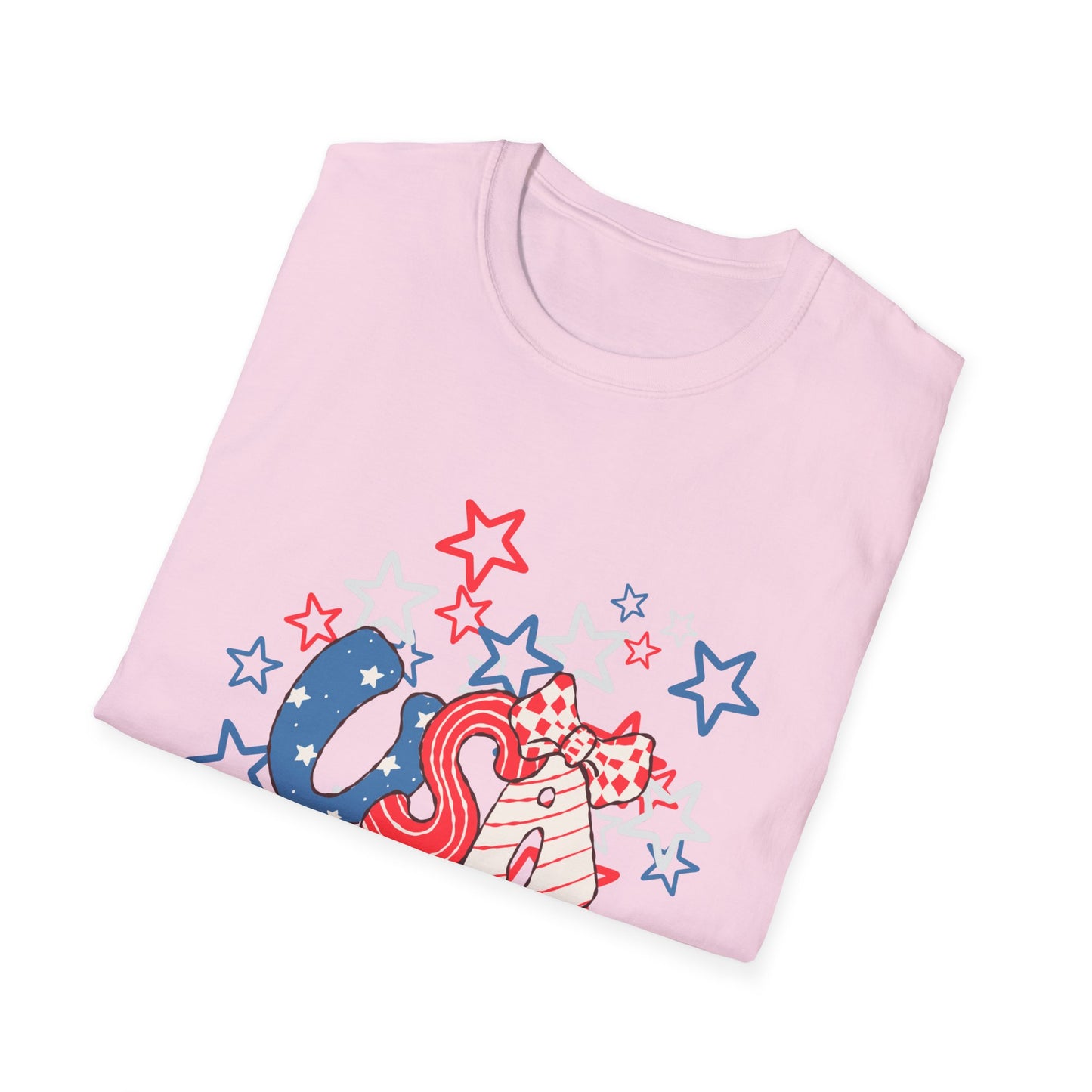 Patriotic Unisex T-Shirt for Independence Day, July 4th Celebration, Star-Patterned Tee, USA Graphic Top, Casual American Apparel