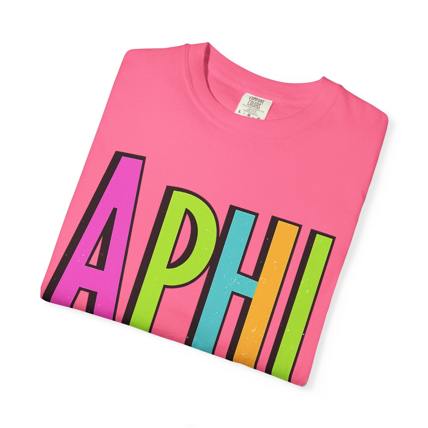 Checkered Neon Alpha P Colorful Graphic Unisex T-Shirt