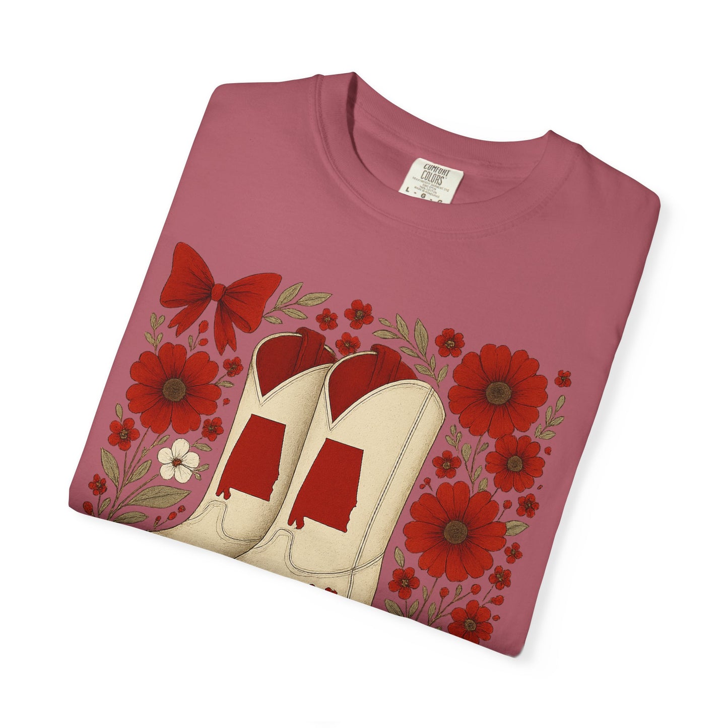 Vintage Cowboy Boots Floral Unisex T-shirt - Alabama Fan, Bama Game Day
