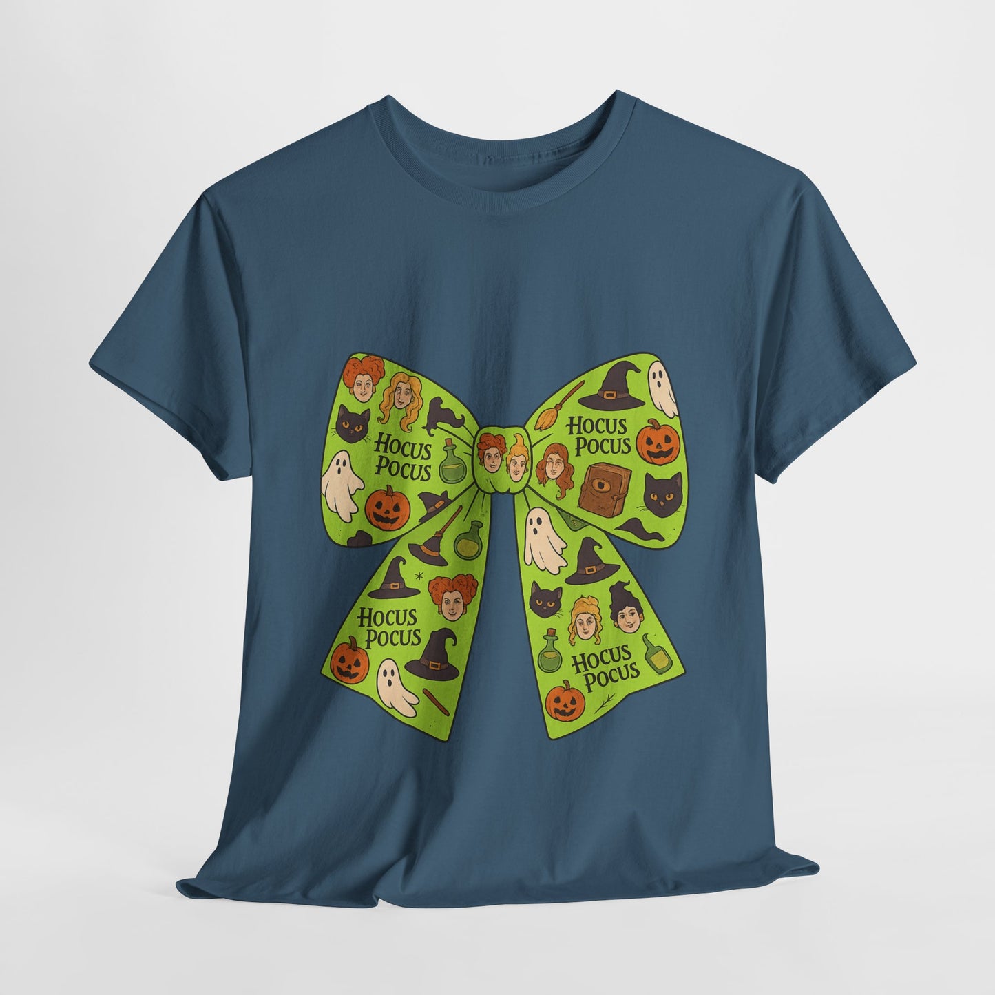 Halloween Graphic Tee, Spooky Season Unisex Shirt, Hocus Pocus Bow Tee, Autumn Style Shirt, Trick or Treat Apparel