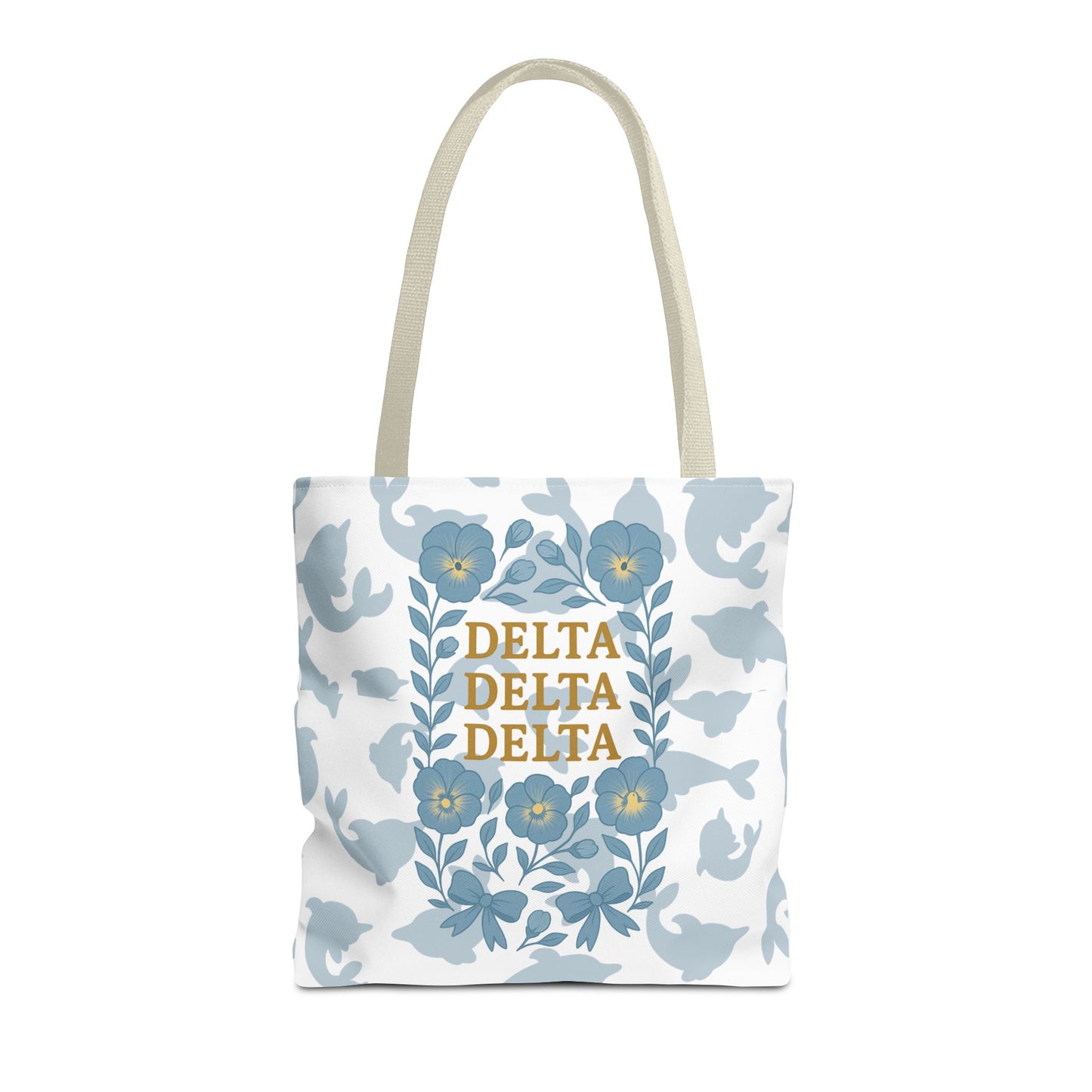Delta Delta Delta Floral Tote Bag | Sorority Gift | Reusable Shopping Bag | Summer Accessory | Eco-Friendly Bag | Stylish Storage