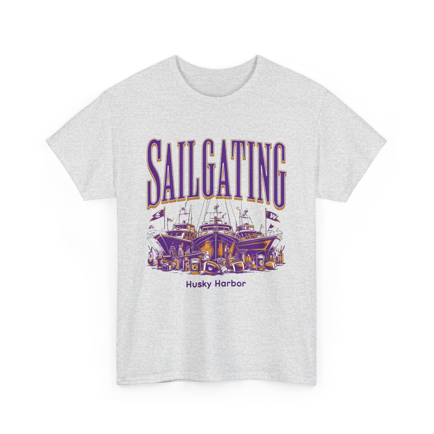 Sailgating Tee - Washington Huskies Unisex Heavy Cotton Shirt