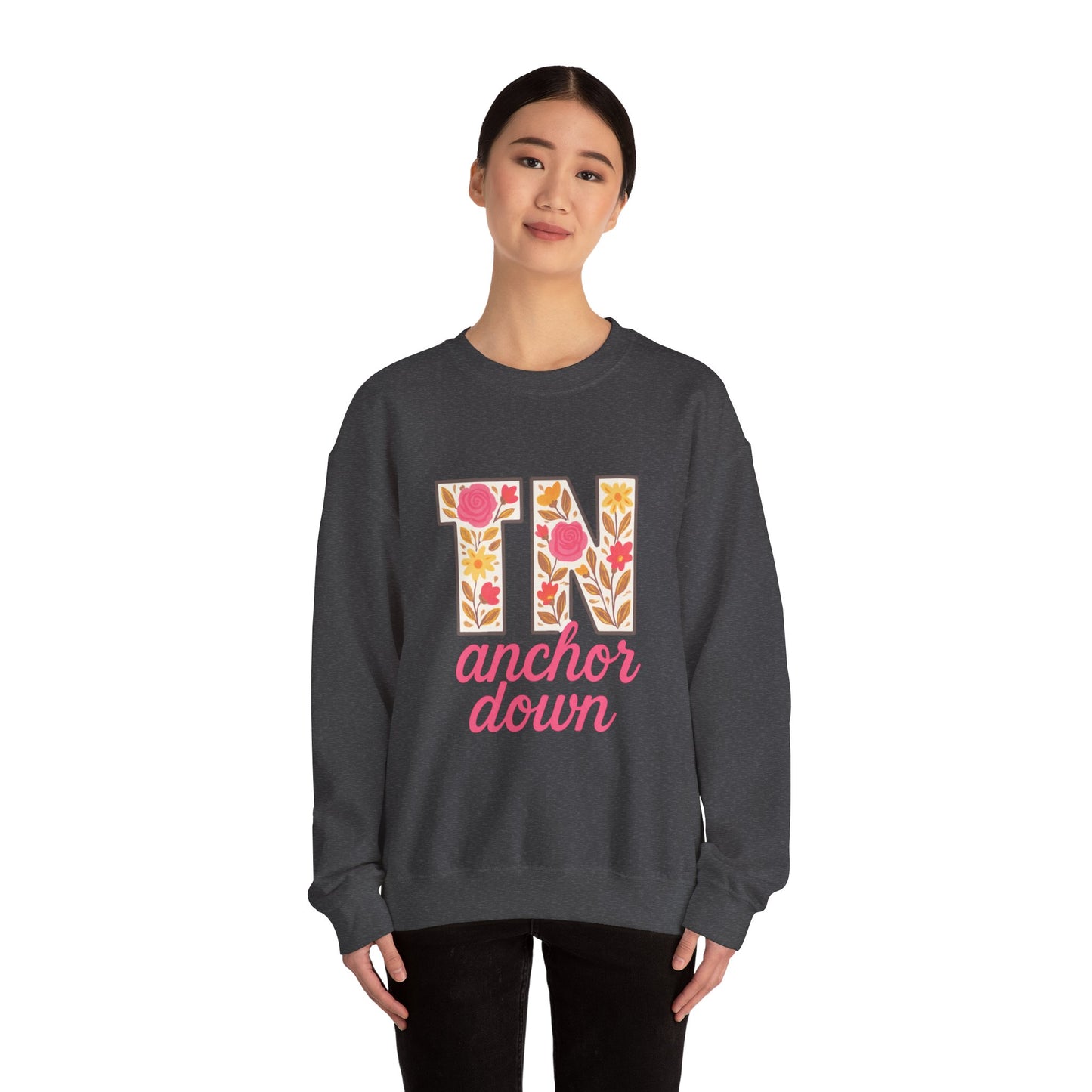 Cozy Floral Crewneck Sweatshirt with TN Design, Cute Gifts for Tennessee Fans, Casual Fall Wear, Perfect for Holidays & Gatherings