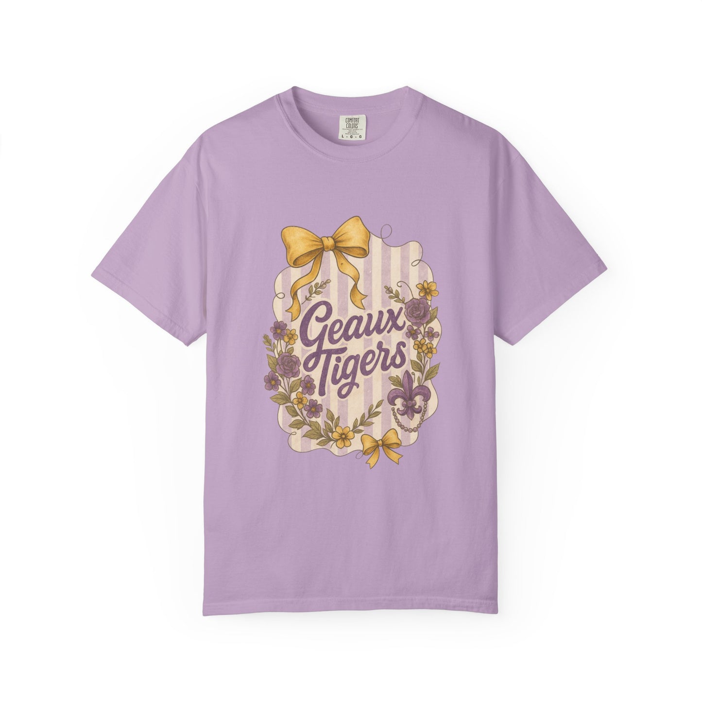 Geaux Tigers Floral T-Shirt, Unisex Casual Tee, Game Day Apparel, Spring Outfit, LSU Fan Gear