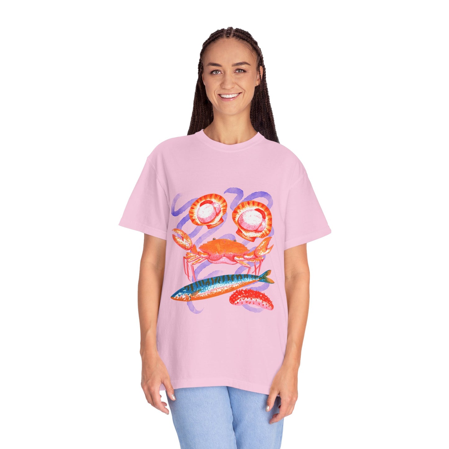 Retro Seafood Graphic T-Shirt - Fresh Catch Comfort Colors Tee