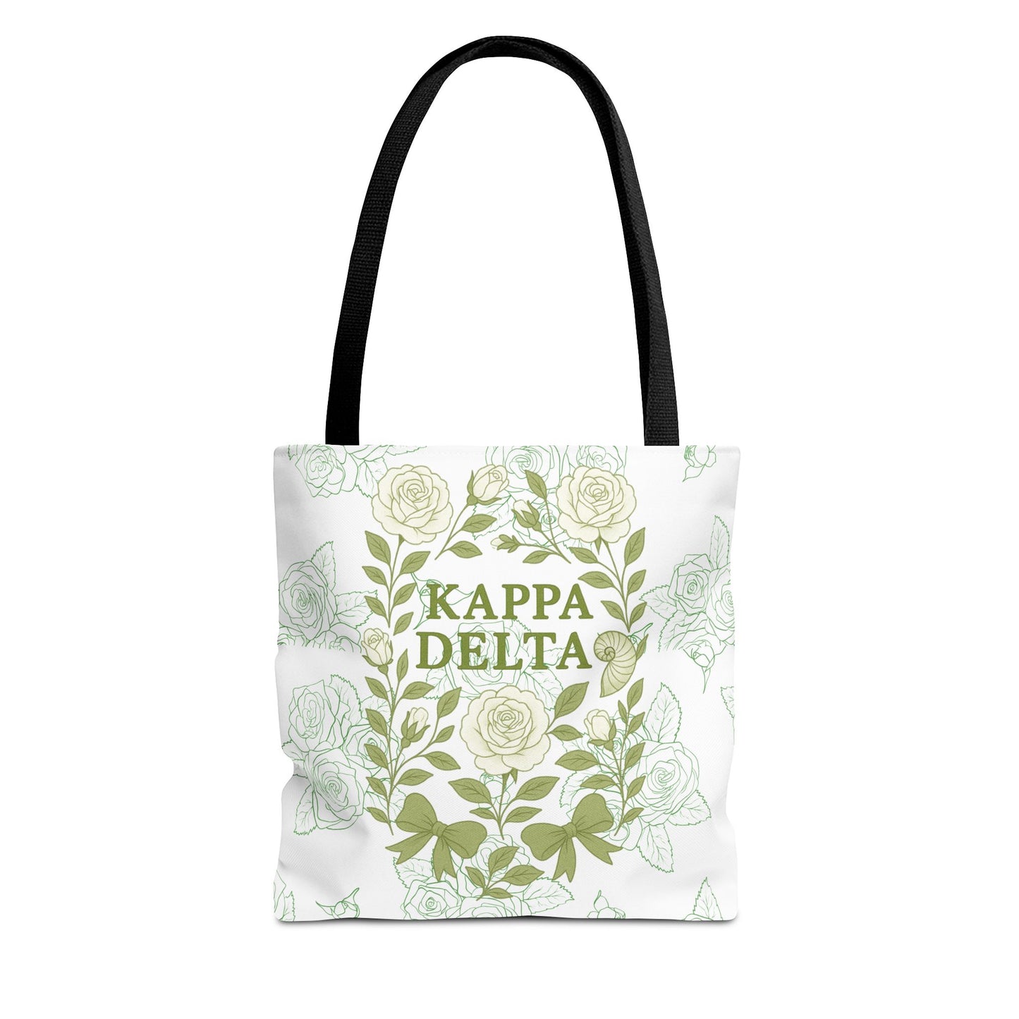 Elegant Kappa Delta Tote Bag, Floral AOP Design, Sorority Bag, Gift for Sisters, Eco-Friendly Shopping Bag