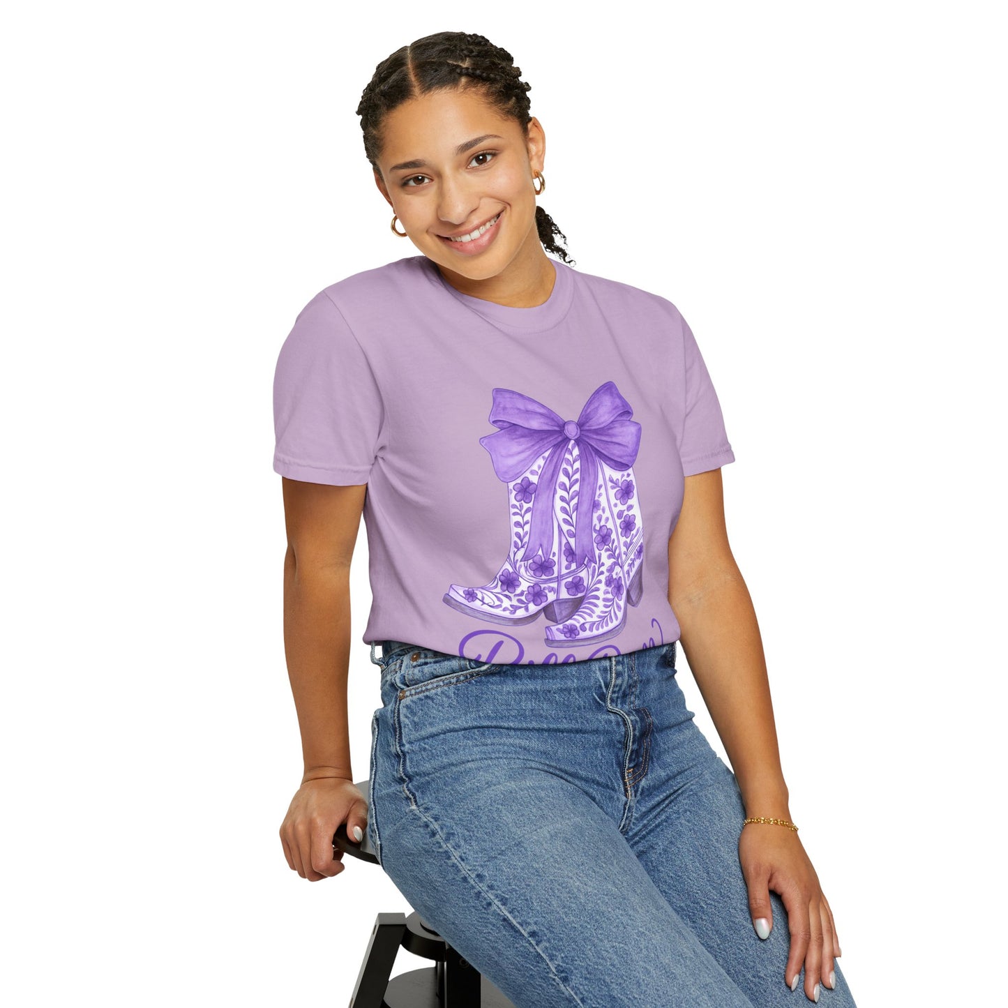 Purple Cowboy Boots T-Shirt | Western Style Tee, Festival Wear, Country Music Shirt, Gift for Horse Lovers, Casual Chic
