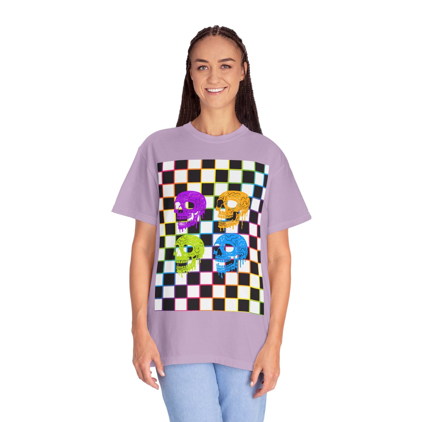 Vibrant Skull Graphic T-Shirt, Unisex Tee, Halloween Outfit, Alternative Fashion, Festival Wear, Casual Street Style