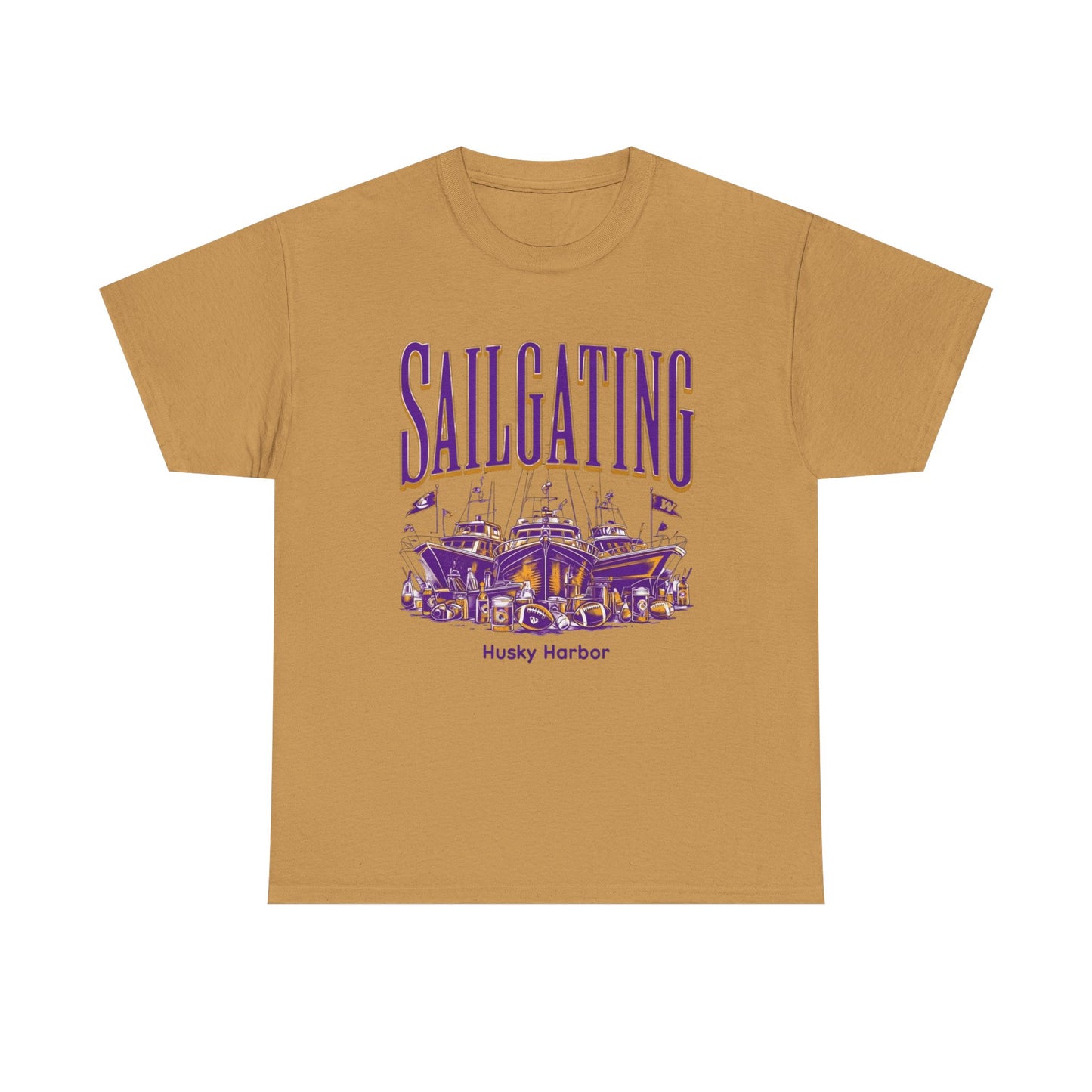 Sailgating Tee - Washington Huskies Unisex Heavy Cotton Shirt