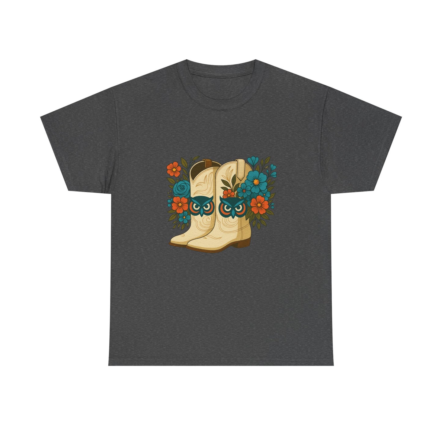 Floral Cowboy Boots Tee, Perfect for Country Music Lovers, Western Style Gift, Casual Outfit, Boho Fashion, Farmhouse Decor