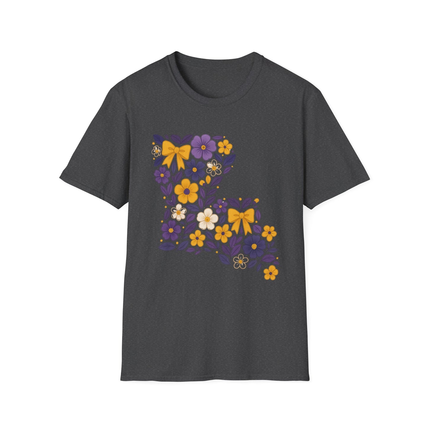 Louisiana Floral Graphic Tee, Casual Unisex T-Shirt, Spring Fashion, Gift for Nature Lovers, Summer Outfit, Southern Pride