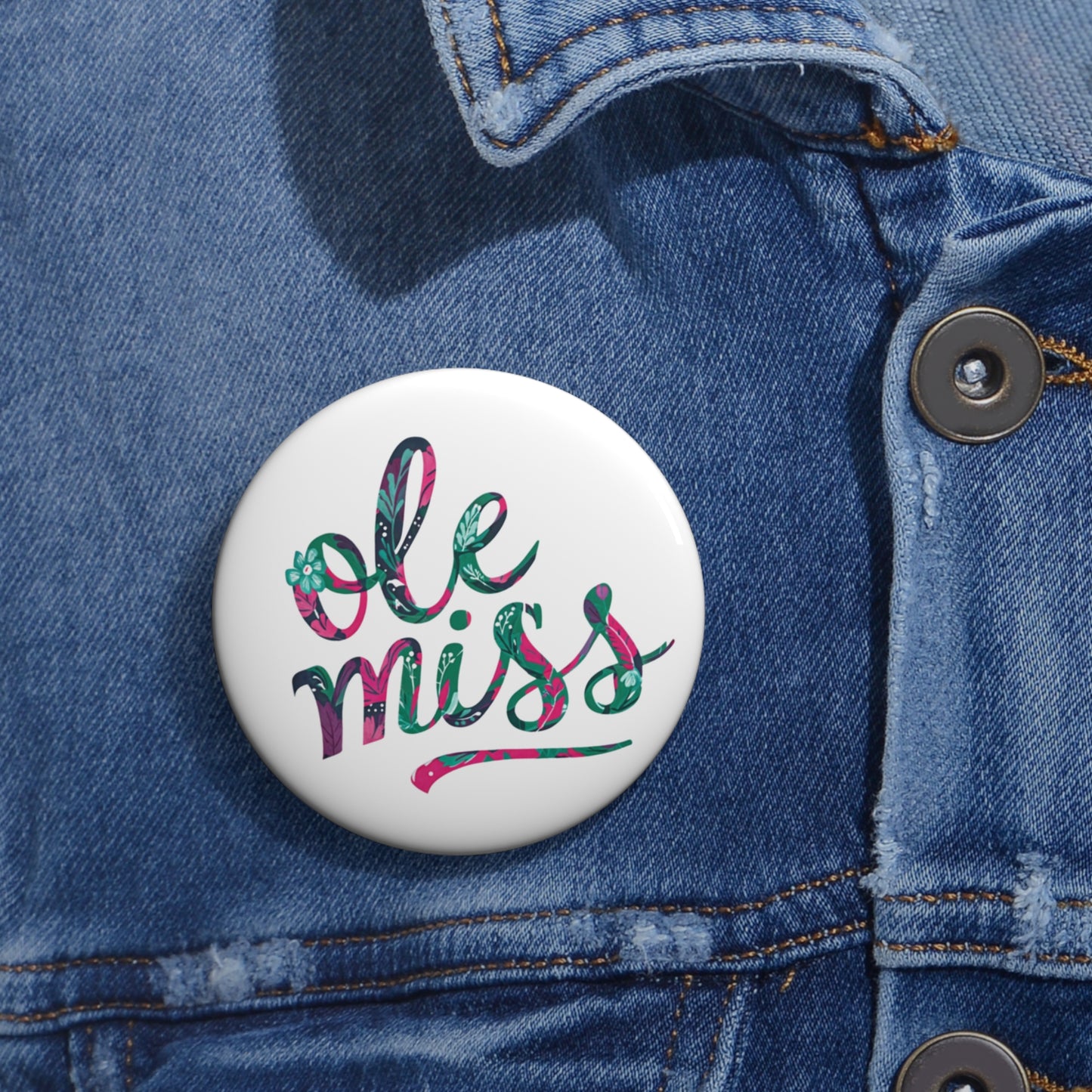 Floral MS Rebels Vintage Pin Buttons