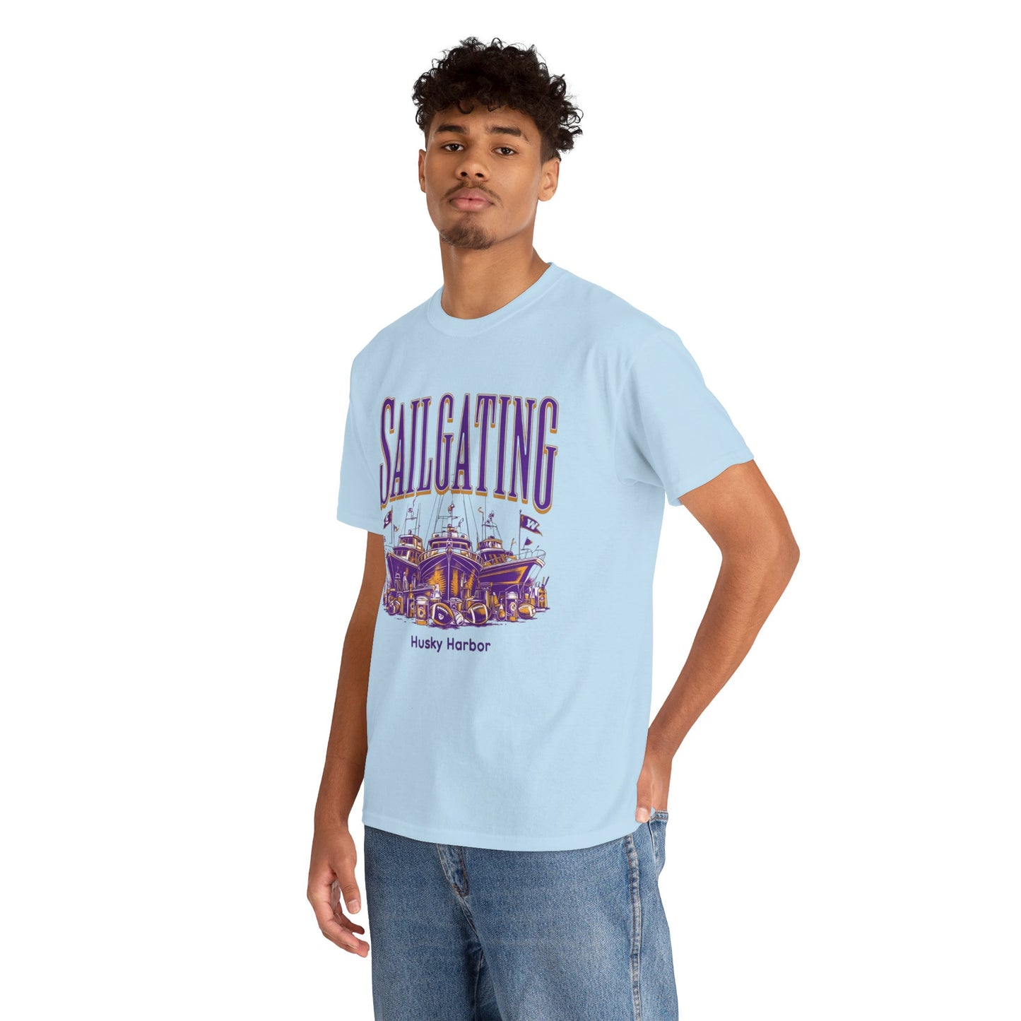 Sailgating Tee - Washington Huskies Unisex Heavy Cotton Shirt