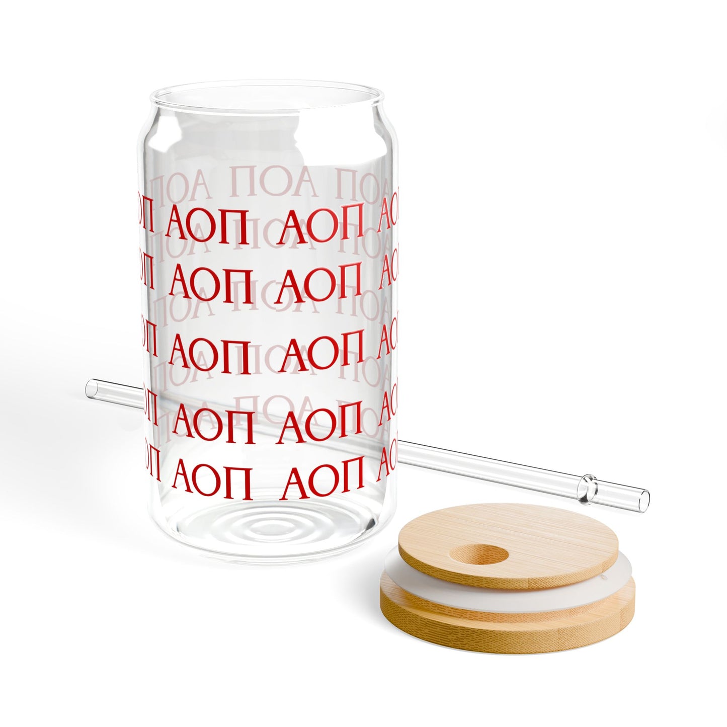 AOPI Personalized Sipper Glass, 16oz - Ideal Gift for Graduates, Eco-Friendly Drinkware for Parties, Outdoor Events, Sorority Celebrations