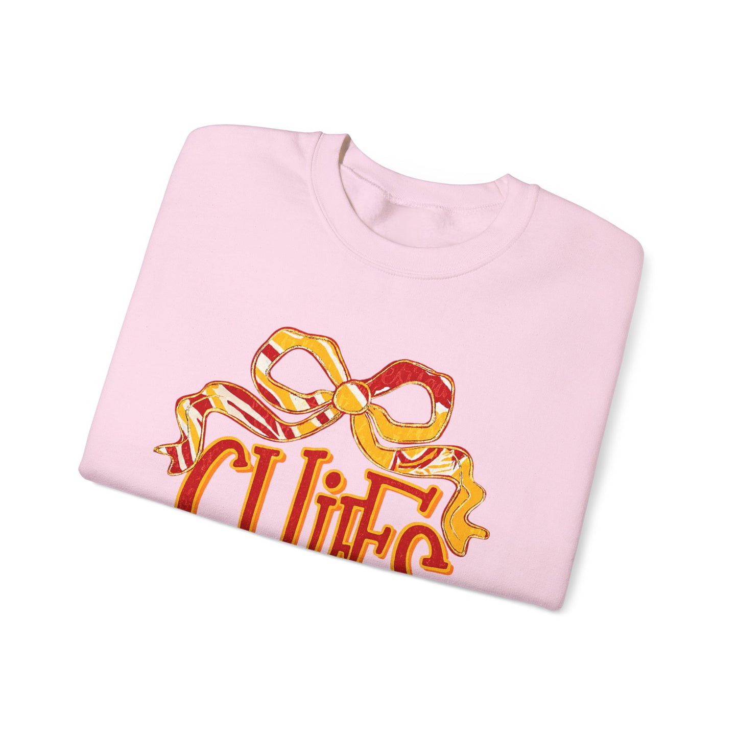 Chic Bow Design Unisex Sweatshirt, Cozy Fall Apparel, Holiday Gift, Casual Wear, Comfortable Style, Unique Sweatshirt