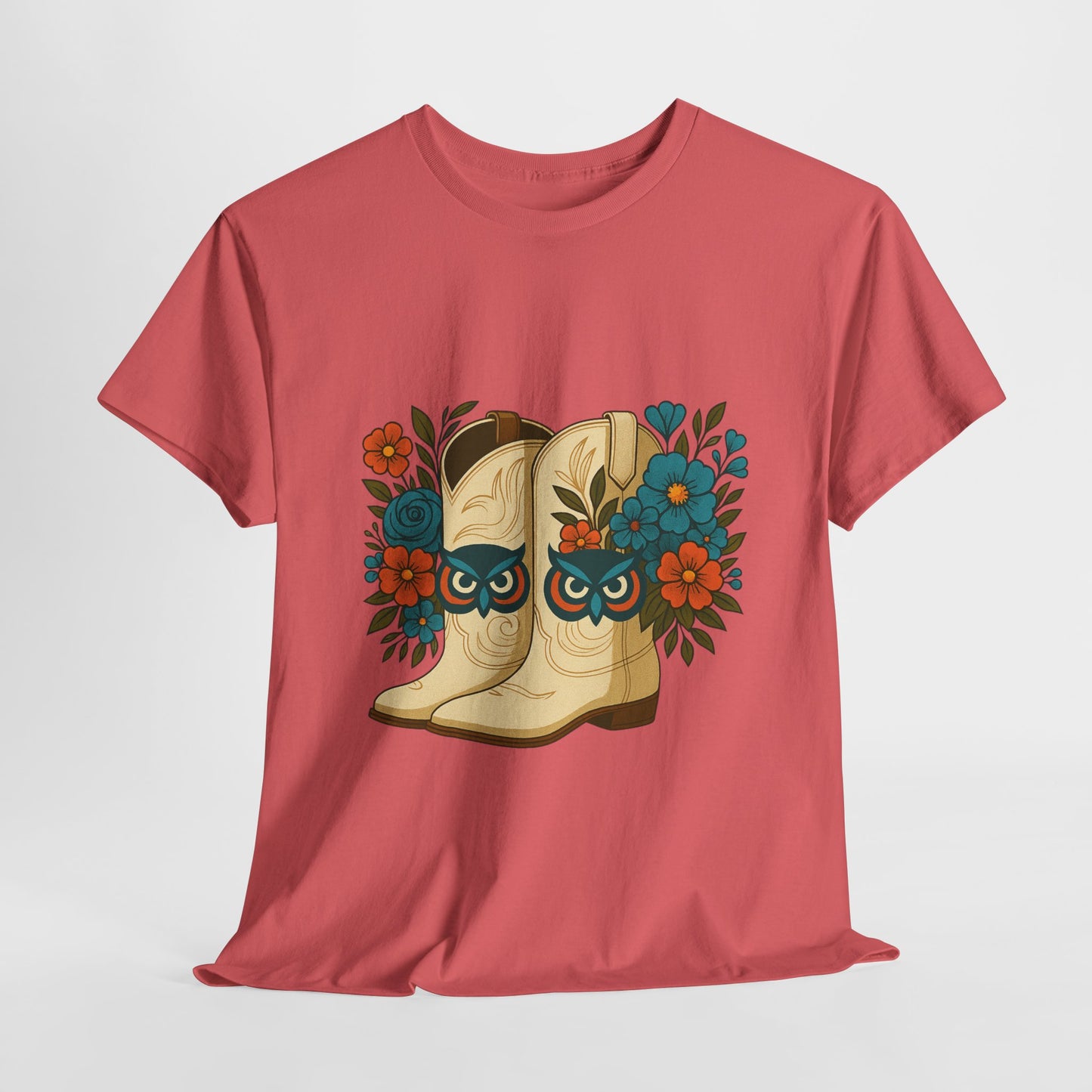 Floral Cowboy Boots Tee, Perfect for Country Music Lovers, Western Style Gift, Casual Outfit, Boho Fashion, Farmhouse Decor