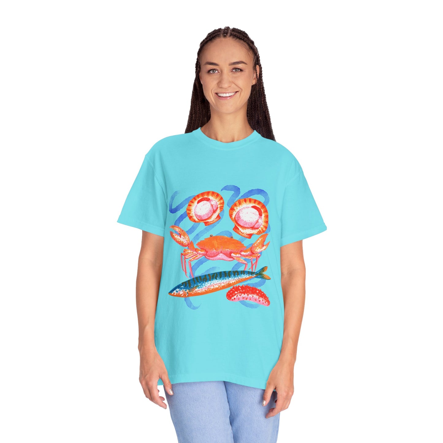 Retro Seafood Graphic T-Shirt - Fresh Catch Comfort Colors Tee