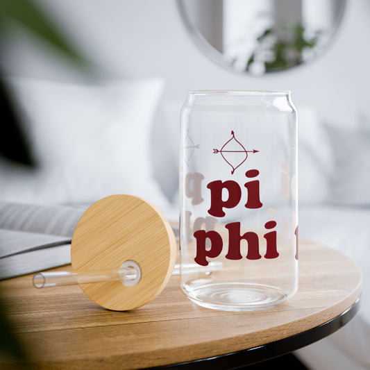 Pi Phi Sorority Sipper Glass