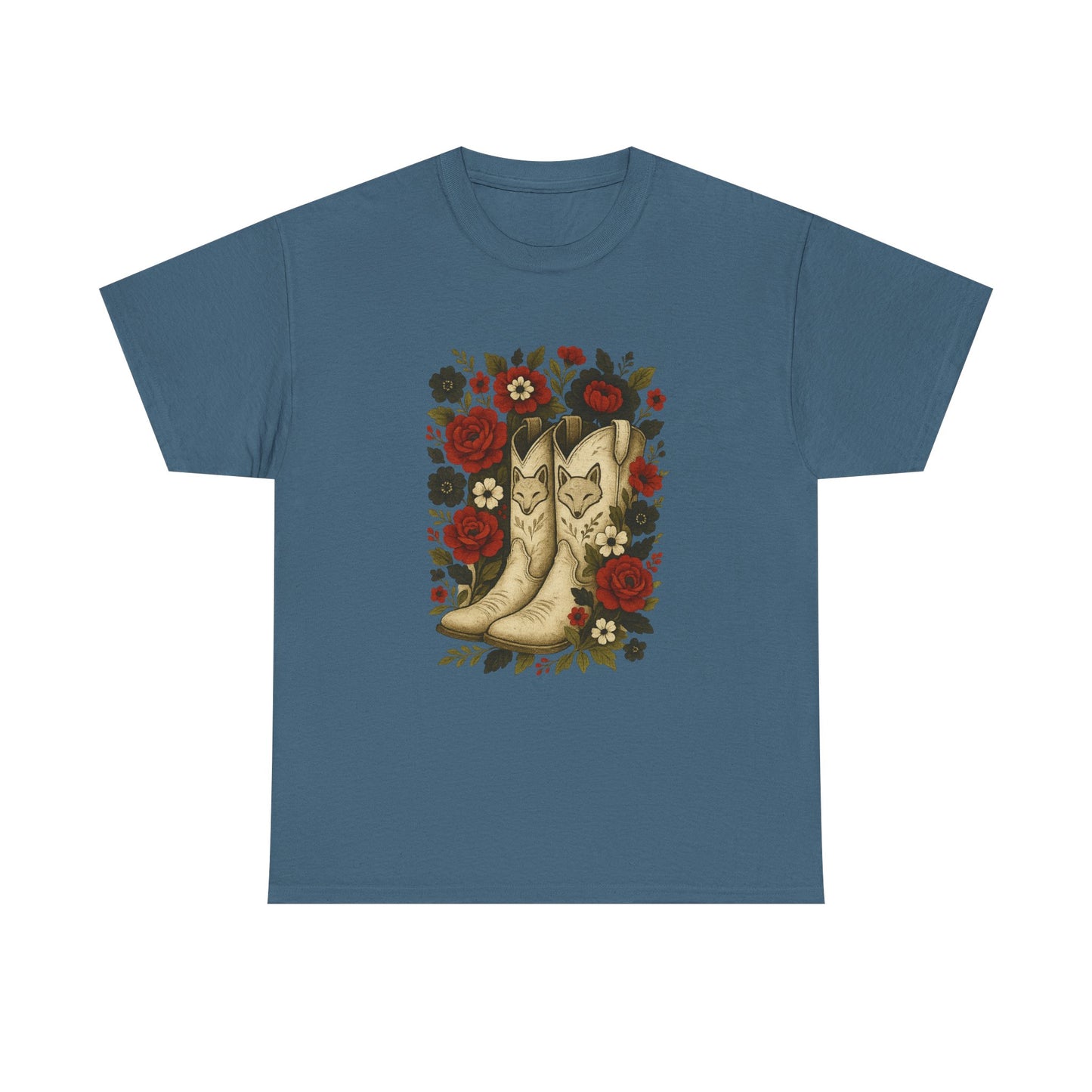 AR State Red Wolves Vintage Floral Cowboy Boots Tee