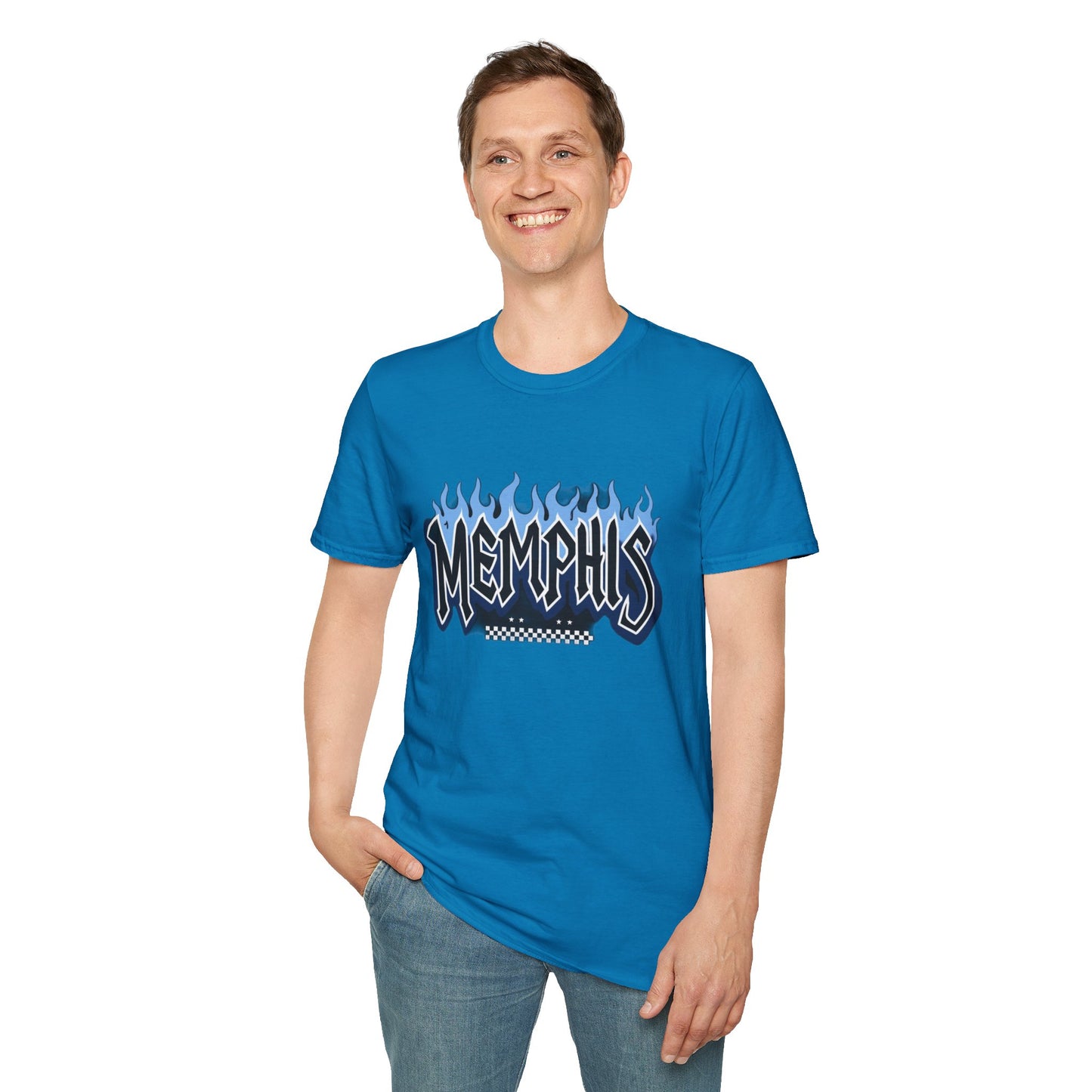 Memphis Flame Graphic T-Shirt, Unisex Tee, Casual Wear, Gift for Music Lovers, Summer Fashion, Graphic Design Shirt