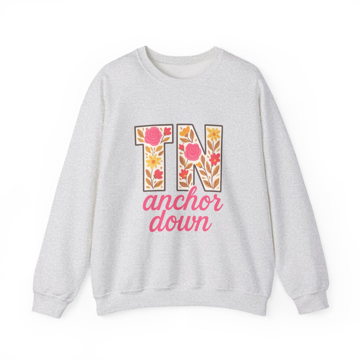 Cozy Floral Crewneck Sweatshirt with TN Design, Cute Gifts for Tennessee Fans, Casual Fall Wear, Perfect for Holidays & Gatherings