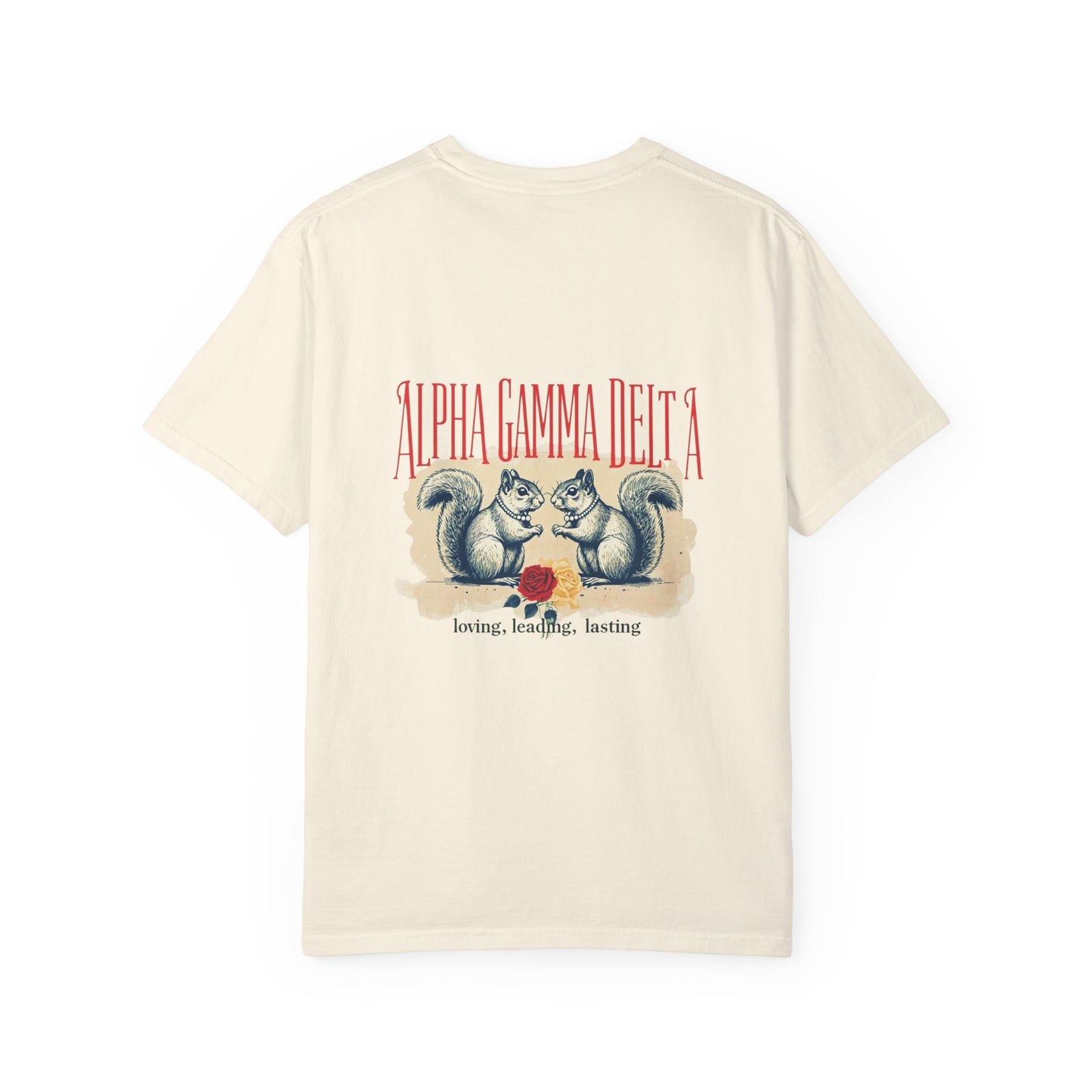 AGD Charming Sorority T-Shirt, Squirrel Design, Unisex Apparel, Perfect Gift, Casual Wear, College Life, Greek Life, Fraternity Events