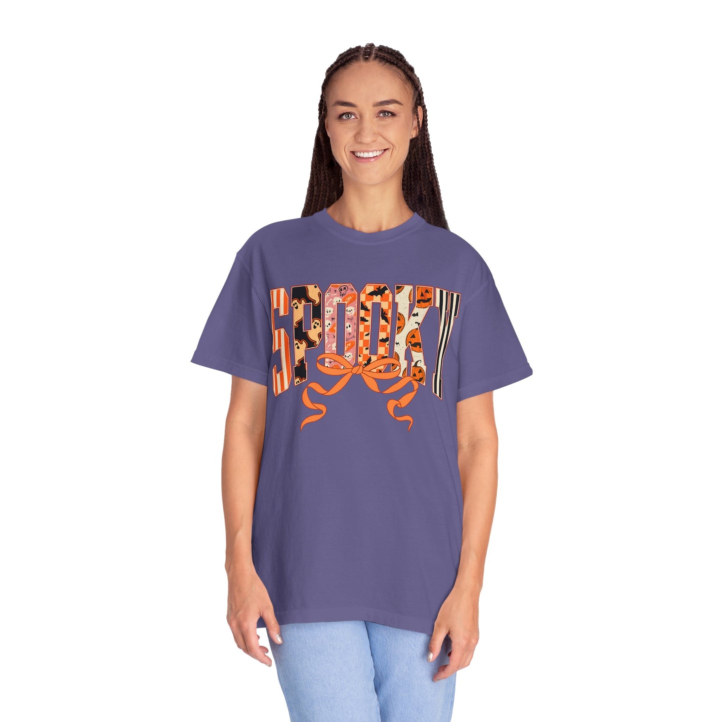 SPOOKY Bow Unisex Garment-Dyed T-shirt