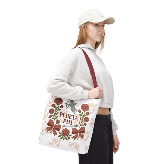 Floral Pi Phi Sorority Tote Bag