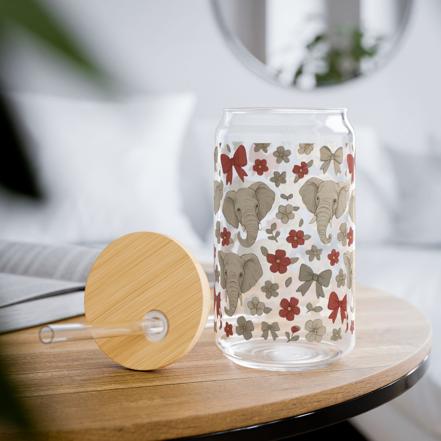 UA Crimson Tide Sipper Glass, 16oz, Alabama Game Day, Rtr, Graduation Gift, College Student Gift, Alabama Alumni, Bama fan gift