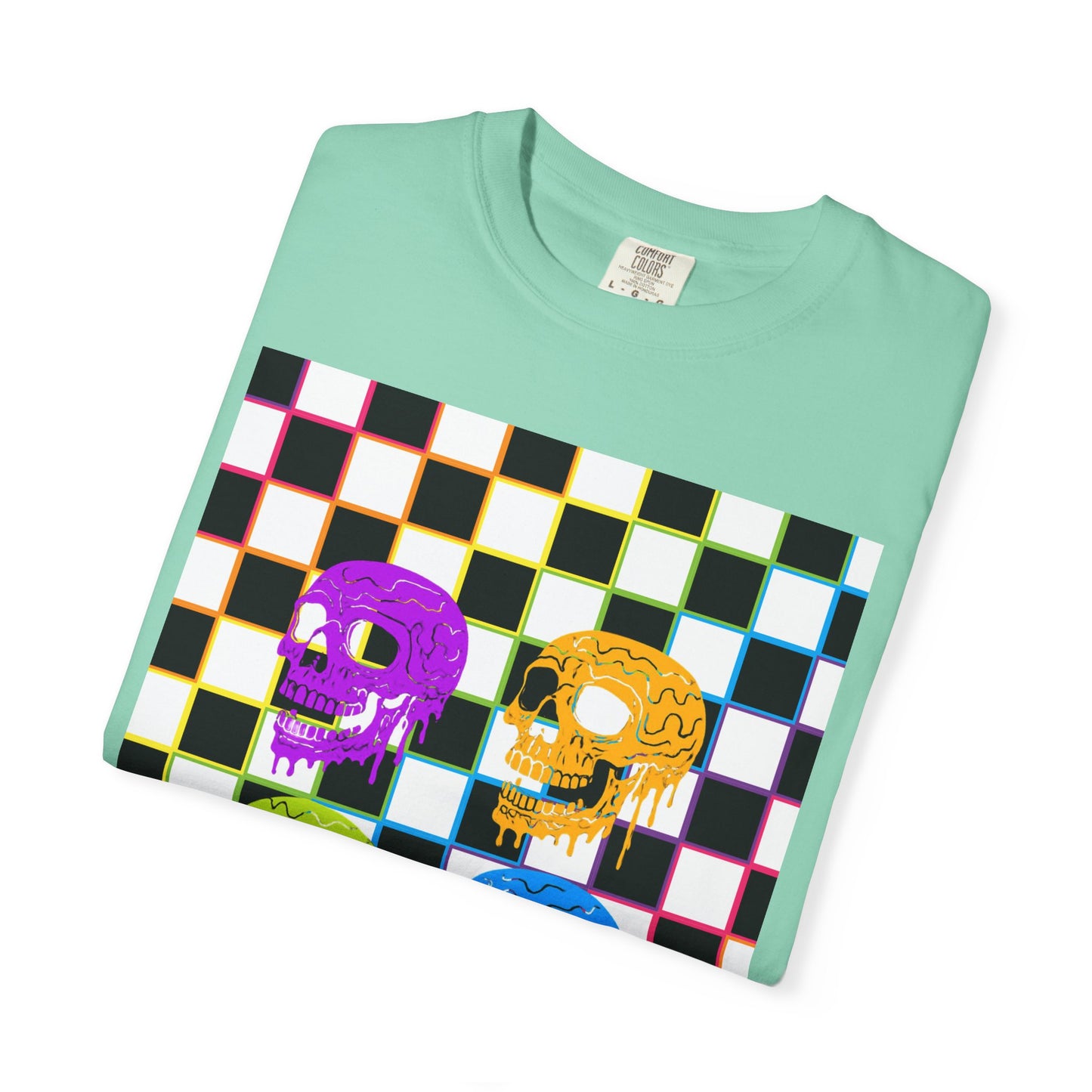 Vibrant Skull Graphic T-Shirt, Unisex Tee, Halloween Outfit, Alternative Fashion, Festival Wear, Casual Street Style