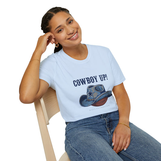 Cowboy Up! Unisex Softstyle T-Shirt - Casual Western Tee for Rodeos, Country Events, Fun Graphic Shirt, Everyday Wear